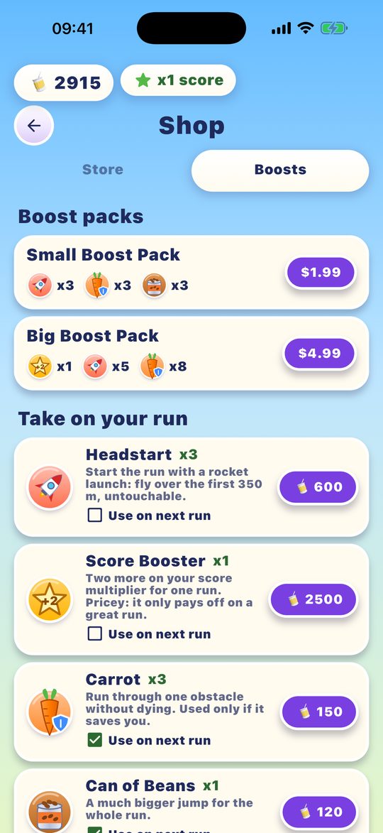 Boosts shop